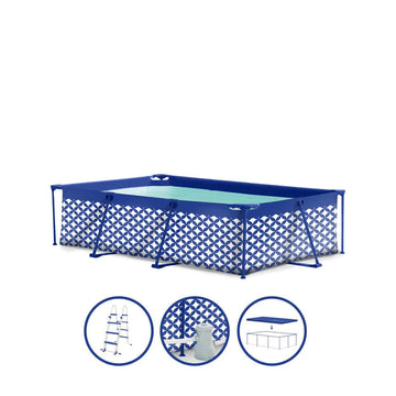 Elegance | Dark Blue/White Frame Pool 260x160x65 cm including Accessories