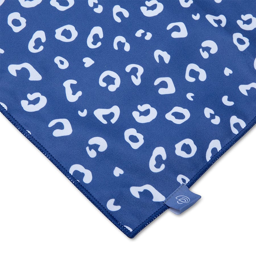 Leopard | Blue Microfiber Beach Towel 180 x 90 cm