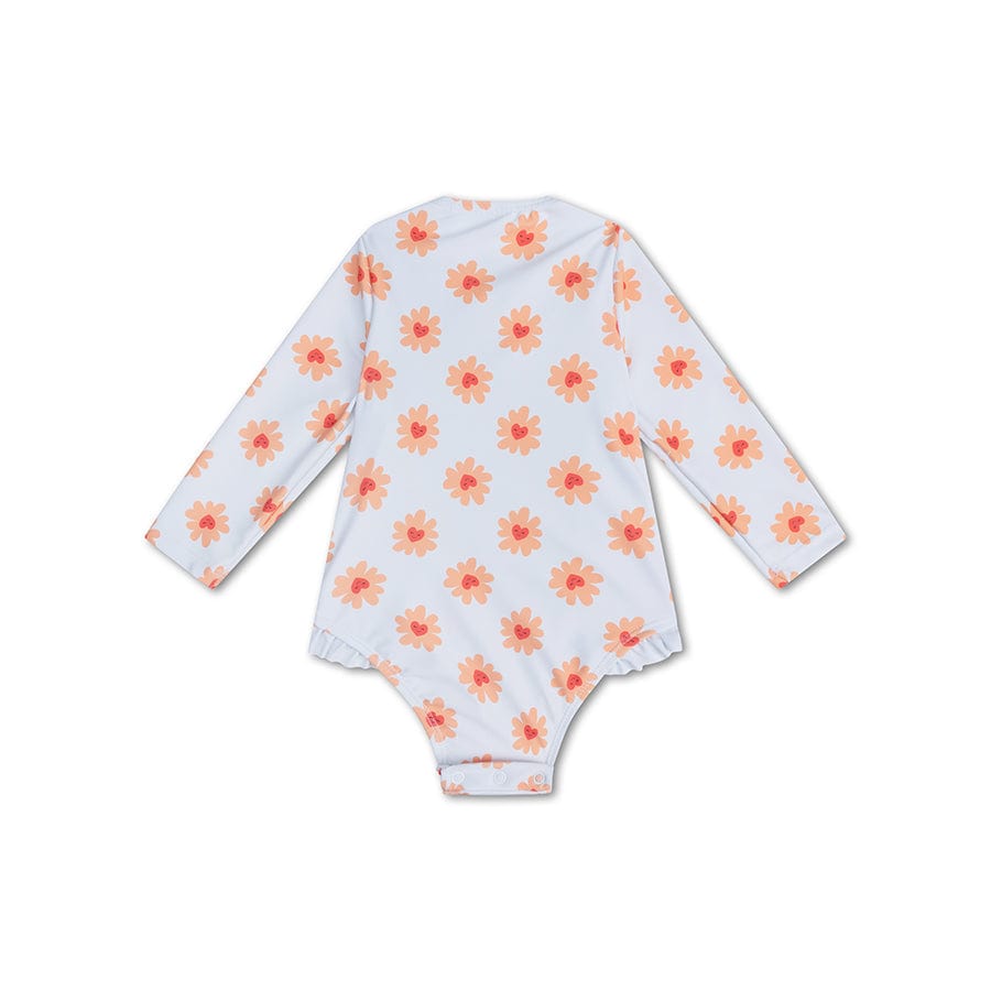 Floral Love | Multicolour UV swimsuit with long sleeves for girls