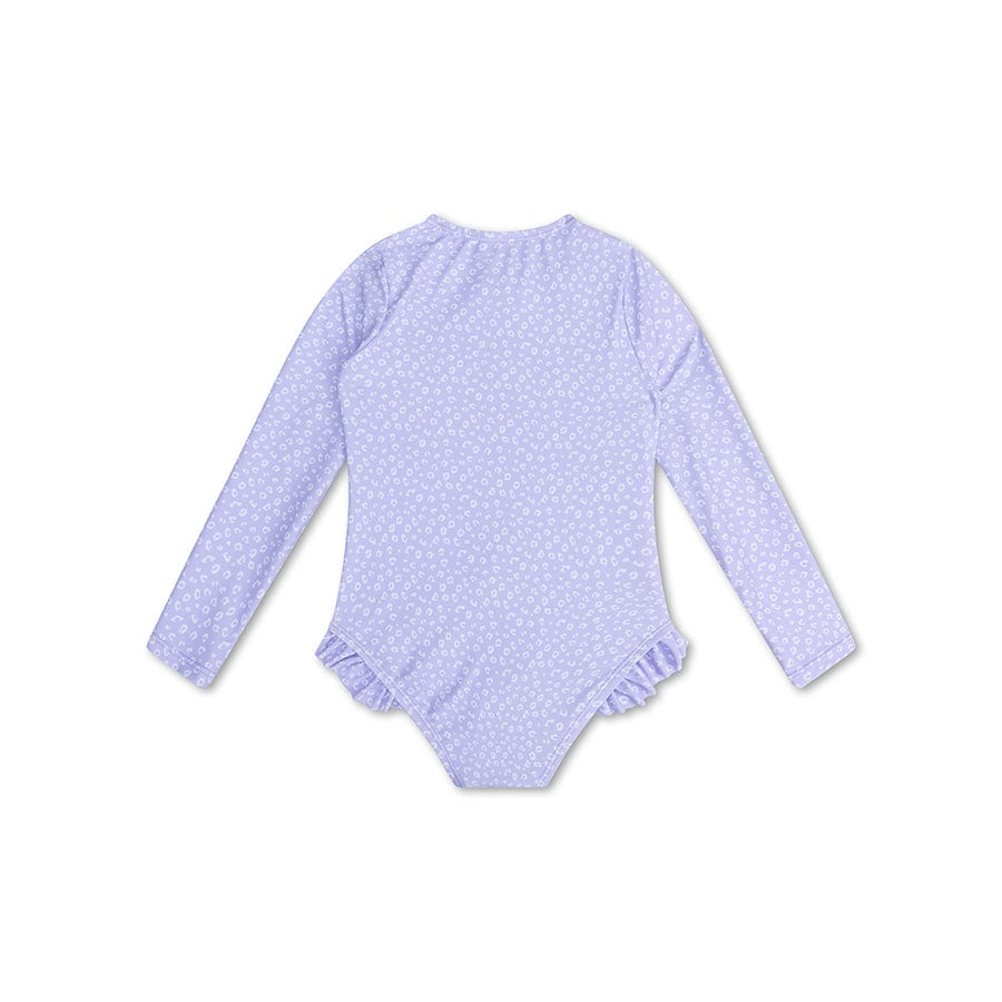 Leopard | UV Purple swimsuit with long sleeves for girls
