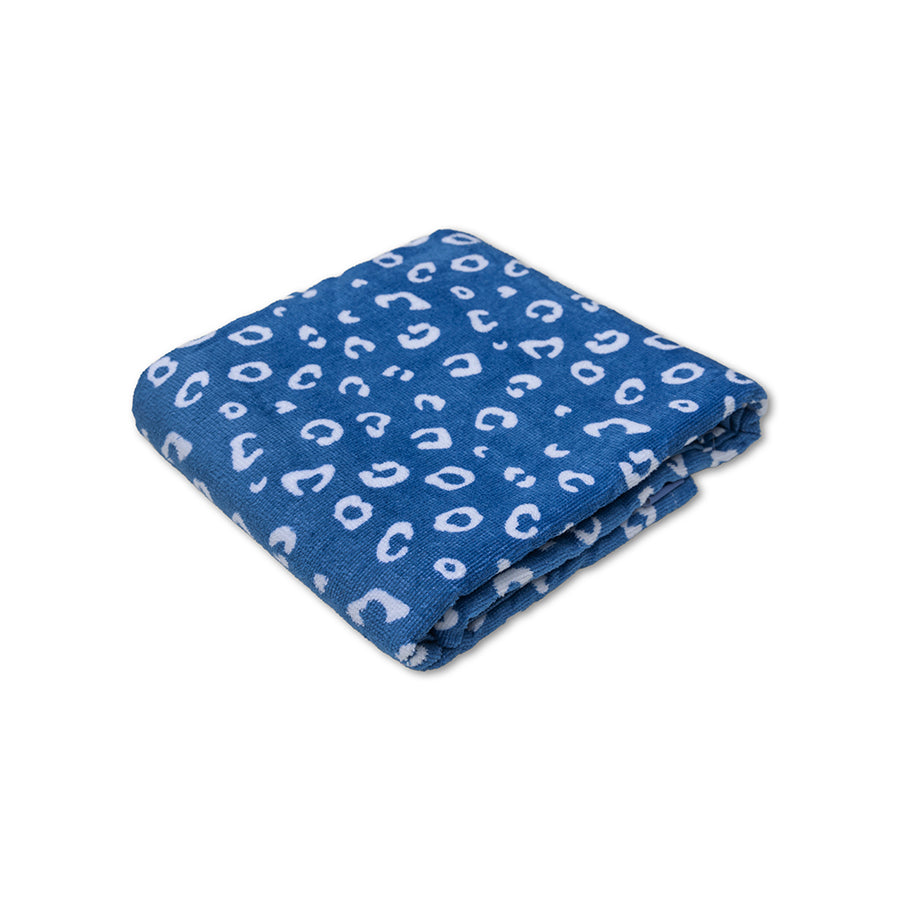 Leopard | Blue Cotton Towel 135 x 65 cm