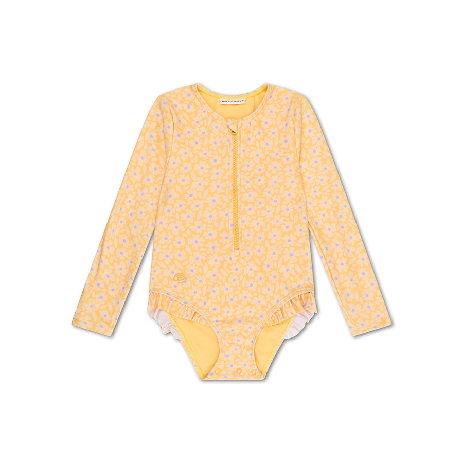 Florish | UV yellow swimsuit with long sleeves for girls