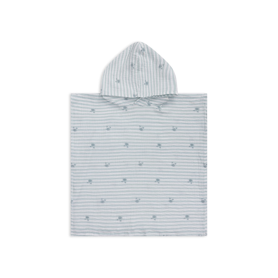Crabby | White/Green Beach poncho 52 x 52 cm