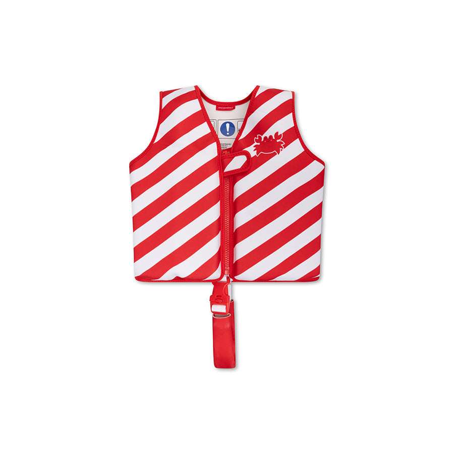 Crabby | Red/White Striped Swim Vest 1-2 years