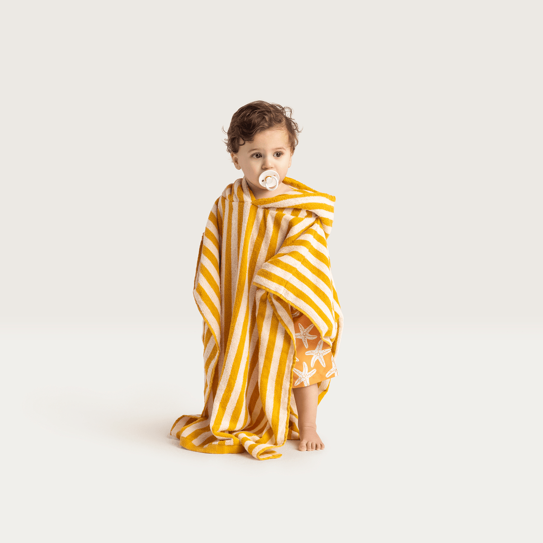 Flow | Yellow/White Beach poncho 65 x 65 cm